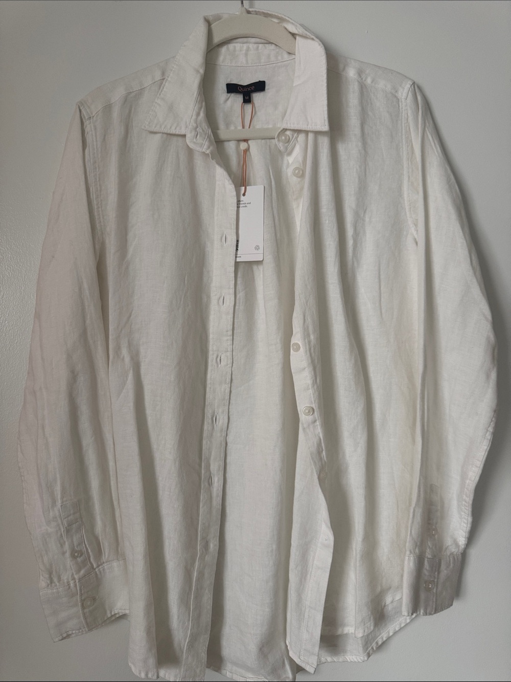 Quince White Linen Button-Down Shirt for Women
